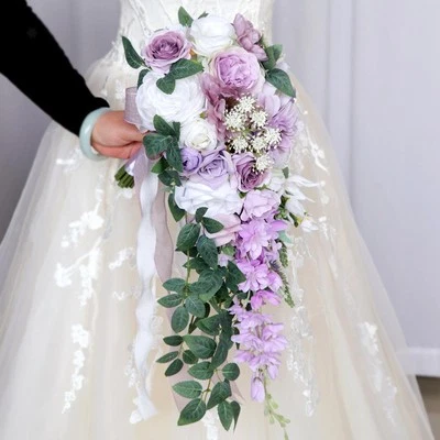 Wedding Bouquets for Bride Waterfall Wedding Flower Bridesmaid Bouquets for - Image 1 of 4