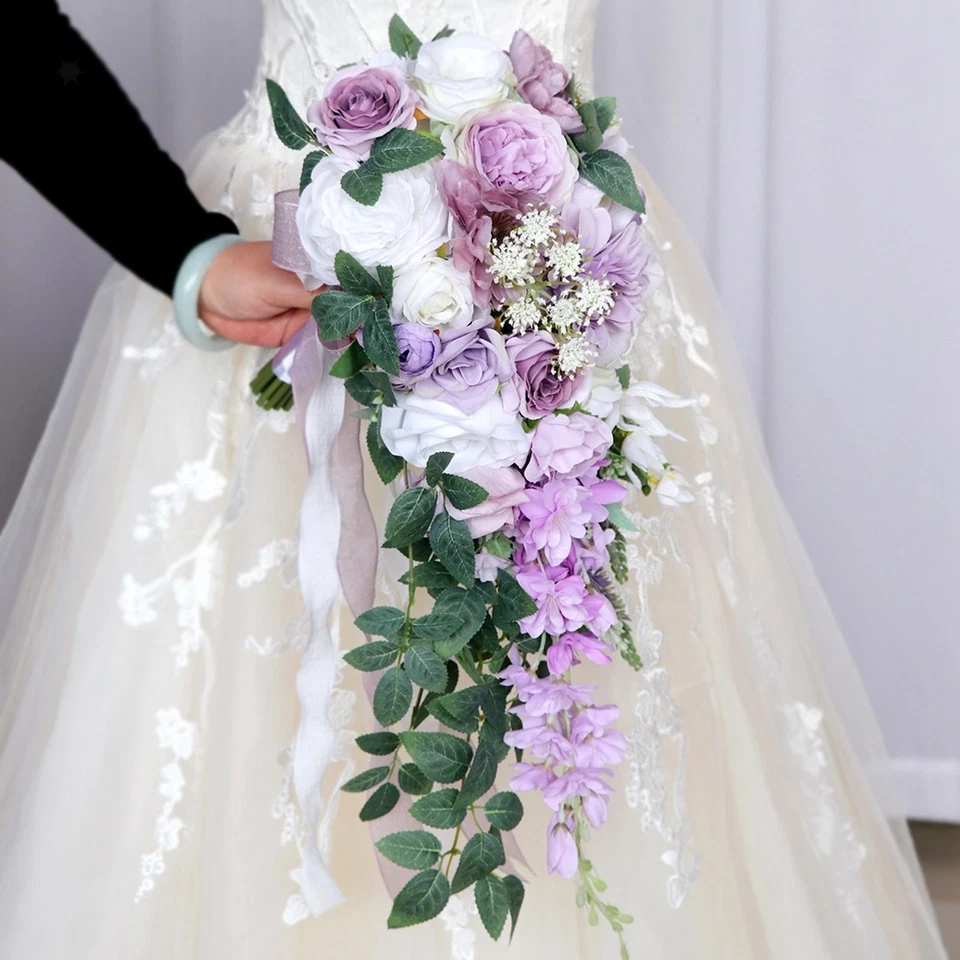 Wedding Bouquets for Bride Waterfall Wedding Flower Bridesmaid Bouquets for - Image 1 of 4