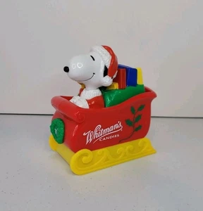 Vintage Snoopy & Woodstock Whitman's Candies slitta natalizia coin bank plastica - Foto 1 di 13