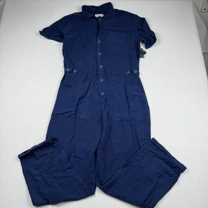 Mono Lucky Brand para mujer mediano azul índigo suave utilitario botón mono - Imagen 1 de 8