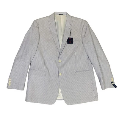 Saddlebred Seersucker Classic Blazer Sports Coat US Men's 46L - Image 1 of 4