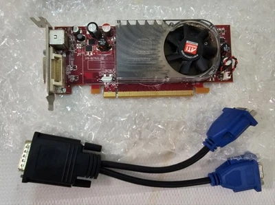 Radeon ATI-102-B27616(B) 102B2761700-Graphics Card With Dual Monitor VGA Cable - Image 1 of 4