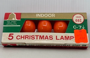 Vintage 1970s Orange Christmas Tree Light Bulbs in Original Box McCrory Corp. - Picture 1 of 8