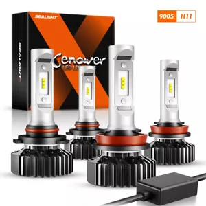 SEALIGHT H11/H9/H8 Low Beam 9005/HB3 High Beam LED Headlight Bulbs - 4PCS - Picture 1 of 12