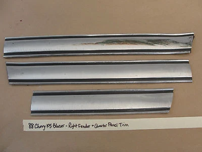 OEM 88 Chevy K5 BLAZER GUARDABARROS DERECHO PASAJERO Y CUARTO PANEL MOLDURAS JUEGO Foto 1 de 4