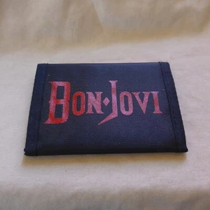 Vintage 1980's BON JOVI Wallet Deadstock NOS New Old Stock Black - Picture 1 of 3