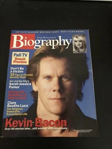 Vintage September 2002 BIOGRAPHY MAGAZINE - Cover: Kevin Bacon - Imagen 1 de 5