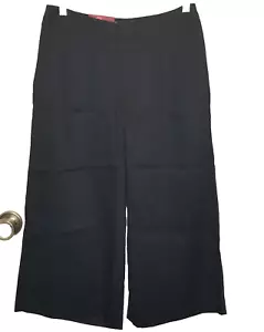 Womens Black Culottes Capri Crop Wide Leg Pants Size 2 Mid Rise Lyocell blend - Picture 1 of 7