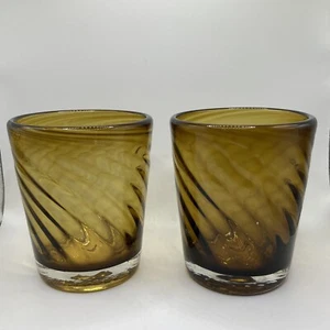 Mundgeblasen Swirl Tumbler Trinkglas Bargeschirr 2er Set - Bild 1 von 9