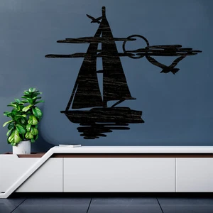 Sailboat Sunset Cut out, Wood plaque sign,wood Crafts,Craft supply,  - Picture 1 of 6