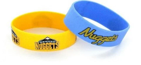 Denver Nuggets Silicone Bracelets 2 Pack Wide [NEW] NBA Jewelry Bracelet Cover