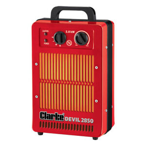 Clarke Devil 2850 Electric Fan Heater Powerful 2.8kW Heater for Home Workshop