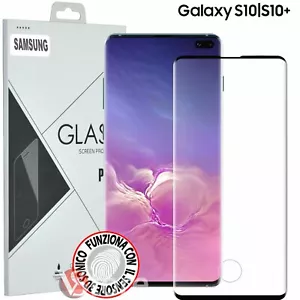Pellicola Vetro Per Samsung Galaxy S10 S10+ Plus Salva Display Sensore Sonico 3D - Foto 1 di 3