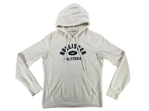 Hollister Hoodie Womens Size L White Pullover Sweatshirt Sweater California Logo - Picture 1 of 11