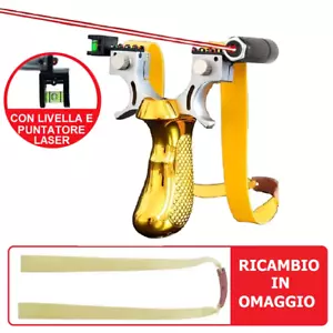 Fionda Laser professionale con livella caccia pesca sport oro con ricambio - Foto 1 di 7