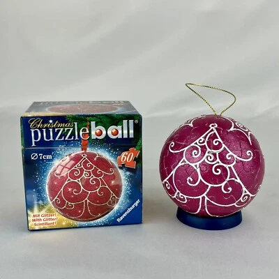 Ravensburger 3D Puzzle Ornament Red Glitter Tree Star 60 Pc Assembled With Stand - Image 1 of 4