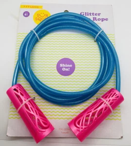 Sun Squad- Ice Glitter Jump Rope, 7 foot Long, Pink/Blue - Brand New - Picture 1 of 4