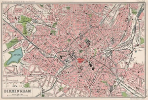 BIRMINGHAM antique town/city plan. BARTHOLOMEW 1904 old map chart - Picture 1 of 1