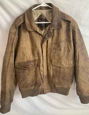 Chaqueta De Colección Reed Sportswear Cuero Marrón Genuino Para Hombre Talla 46 XL Resistente Foto 1 de 4