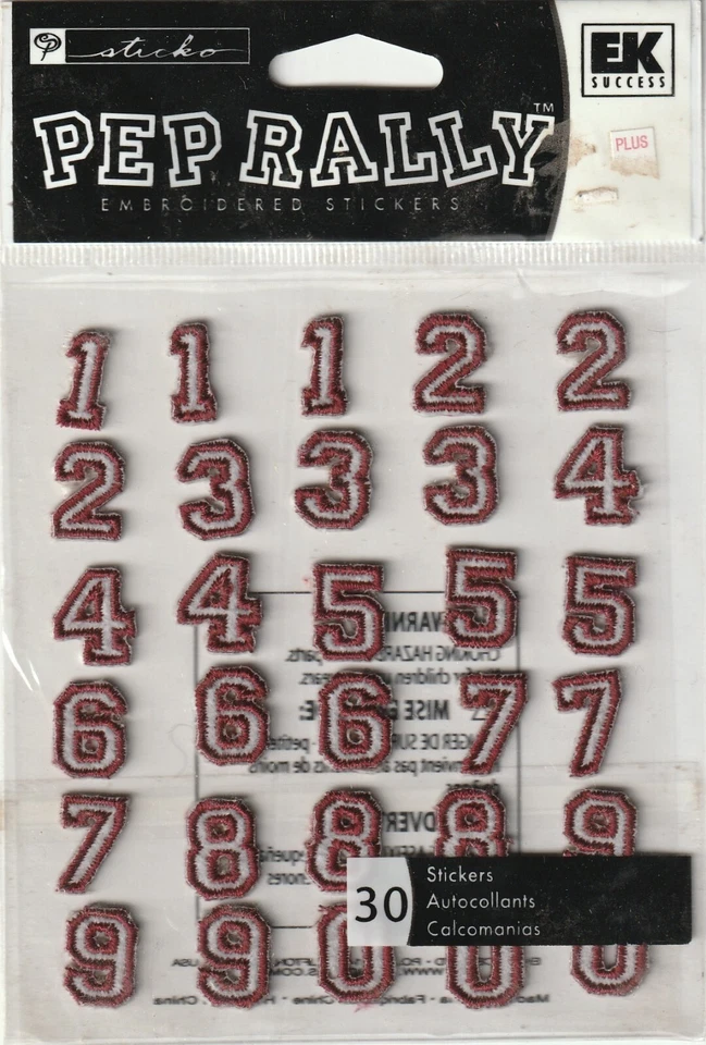 EK Success Pep Rally Bordado MAROON VARSITY Números 30 piezas 63985 ¡ENVÍO RÁPIDO! Foto 1 de 1