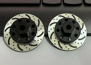 Cubo de disco de freno CNC de aluminio Dhawk Racing negro 2 piezas para axial 1/10 RBX10 ryft - Imagen 1 de 2