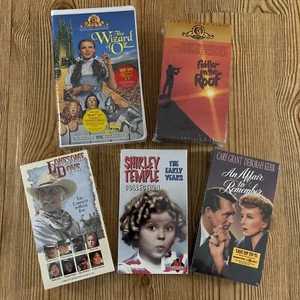 5 Vintage VHS Movies Classics MGM Wizard Of Oz Grant Shirley Temple SEALED NEW - Picture 1 of 5
