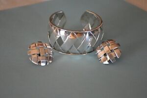 Mexico Artisan Sterling Bracelet and Earrings Set