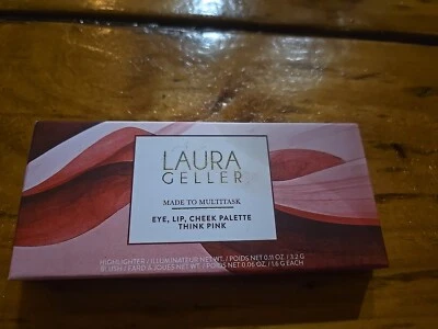 Laura Geller THINK PINK Eye, Lip, Cheek Palette Highlighter Blush NIB Sealed! - Image 1 of 2
