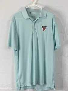 Monterey Club Men's Golf Shirt Size Large Light Blue/Green With Logo Patch - Picture 1 of 9