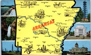 ARKANSAS AR Multi Vista Mapa Lino - Postal - Imagen 1 de 2