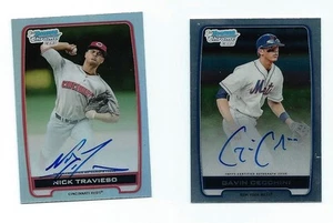 Lote de 2 tarjetas Bowman 2012 cromo draft pick autógrafos refractores automático - Imagen 1 de 1