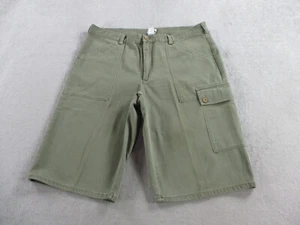 VINTAGE Calvin Klein Shorts Mens 38 Green Baggy Cargo 90s Y2K Hip Hop Skater VTG - Picture 1 of 9