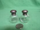 Vintage Small Clear Glass Round Panel Salt And Pepper Shaker         24