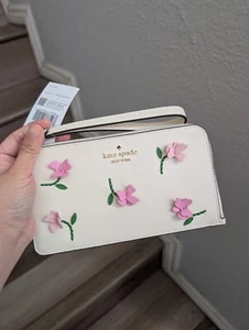 Muñequera Kate Spade KK272 Lucy Applique mediana cremallera en L en merengue nueva con etiquetas - Imagen 1 de 3