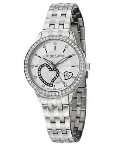 Stuhrling 739 01 Aphrodite Elite Swiss Quartz Crystal Heart Womens Watch - Picture 1 of 4