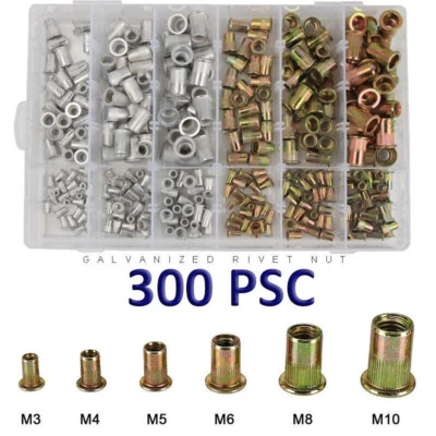 300-tlg. Stahl Nietmutter-Sortiment Box Blindnietmuttern Satz Einnietmuttern Set - Bild 1 von 4