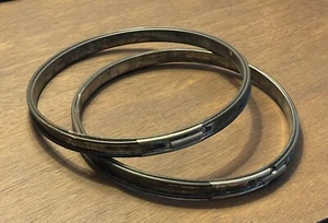 Lot of 2 vintage Round Metal Spring Tension & Cork Lined Embroidery Hoops 5” - Picture 1 of 5