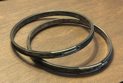 Lot of 2 vintage Round Metal Spring Tension & Cork Lined Embroidery Hoops 5” - Image 1 of 4