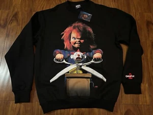CHUCKY X SHOE PALACE CREWNECK Adult Large Black NWT “Child’s Play 2” Halloween - Picture 1 of 4