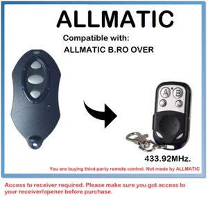 Mando a distancia compatible con ALLMATIC B.RO OVER, BROOVER código rodante 433,92 MHz. - Imagen 1 de 10