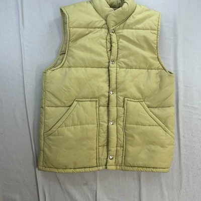 Swingster Vintage Beige Puffer Vest Size Small Snap Button USA MADE - Image 1 of 4