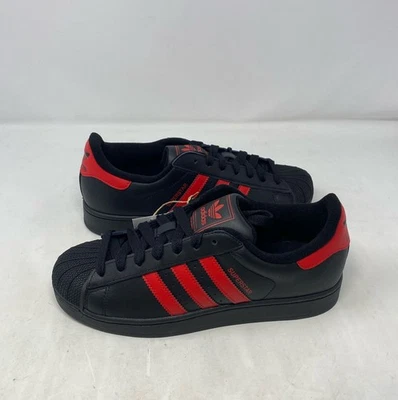 adidas Originals Superstar II Black/Better Scarlet Black/Red Men’s 9 - JQ2309 - Image 1 of 4