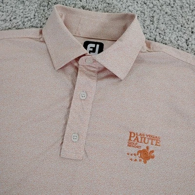Footjoy Shirt Mens M Orange Las Vegas Paiute Golf Resort Polo Geometric Stretch - Image 1 of 4