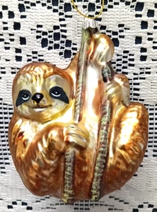 Robert Stanley SLOTH vetro ornamento FORESTA PLUVIALE tropicale NATALE spedizione veloce - Foto 1 di 11