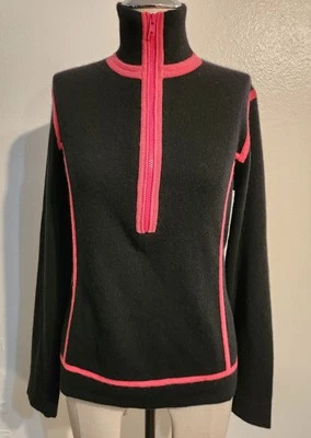 Suéter para mujer Bloomingdale's cachemir negro rosa talla M Foto 1 de 4