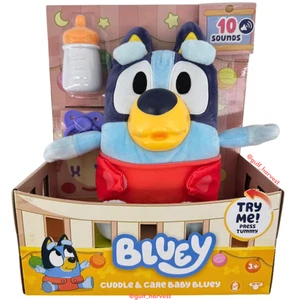 Bluey Cuddle & Care Baby Bluey Electronic Talking 9" Plush w/ Bottle & Pacifier - Picture 1 of 15