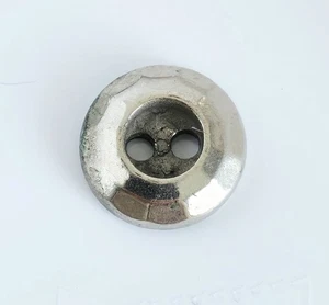 Vintage Silvertone 2-Hole Sew-Through Shirt Buttons Geometric 7 Pieces 11.7 mm  - Picture 1 of 5
