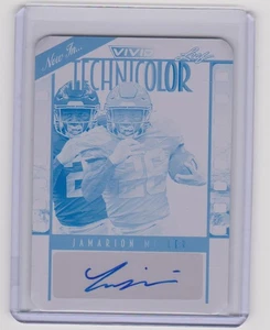 2024 Leaf Vivid Technicolor Jamarion Miller Cyan Printing Plate Auto 1/1 SSP - Picture 1 of 2