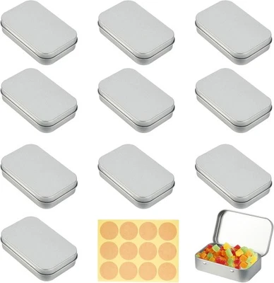 10 Stück Metalldose, Blechdose mit Deckel Rechteckiges, Tragbar Leere Metallbox - Bild 1 von 4