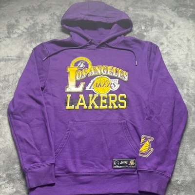 Sudadera con Capucha De Colección Los Angeles Lakers Para Hombres XS Púrpura NBA Spellout Gráfico Prendas Exteriores Foto 1 de 4
